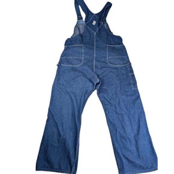 Big Mac Bib Overalls Denim Overalls square bak 44” X 27” no tag Union Made 60s? - Picture 3 of 16